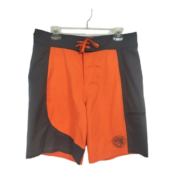 REI Board Shorts Swim Trunks Mens Size 34  Swimming shorts Orange/Gray - Picture 1 of 6